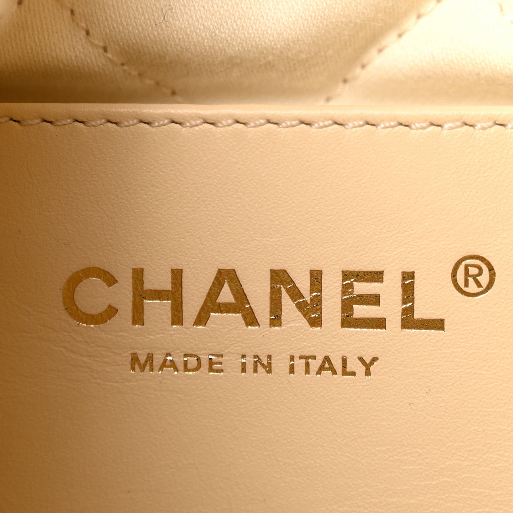 Shearling Quilted Mini Chanel 22 Ecru