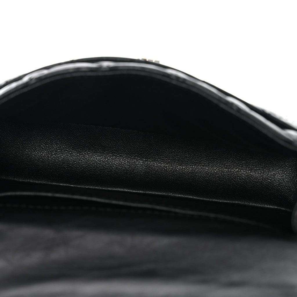 Aged Calfskin Quilted 2.55 Reissue Chain Waist Bag Black