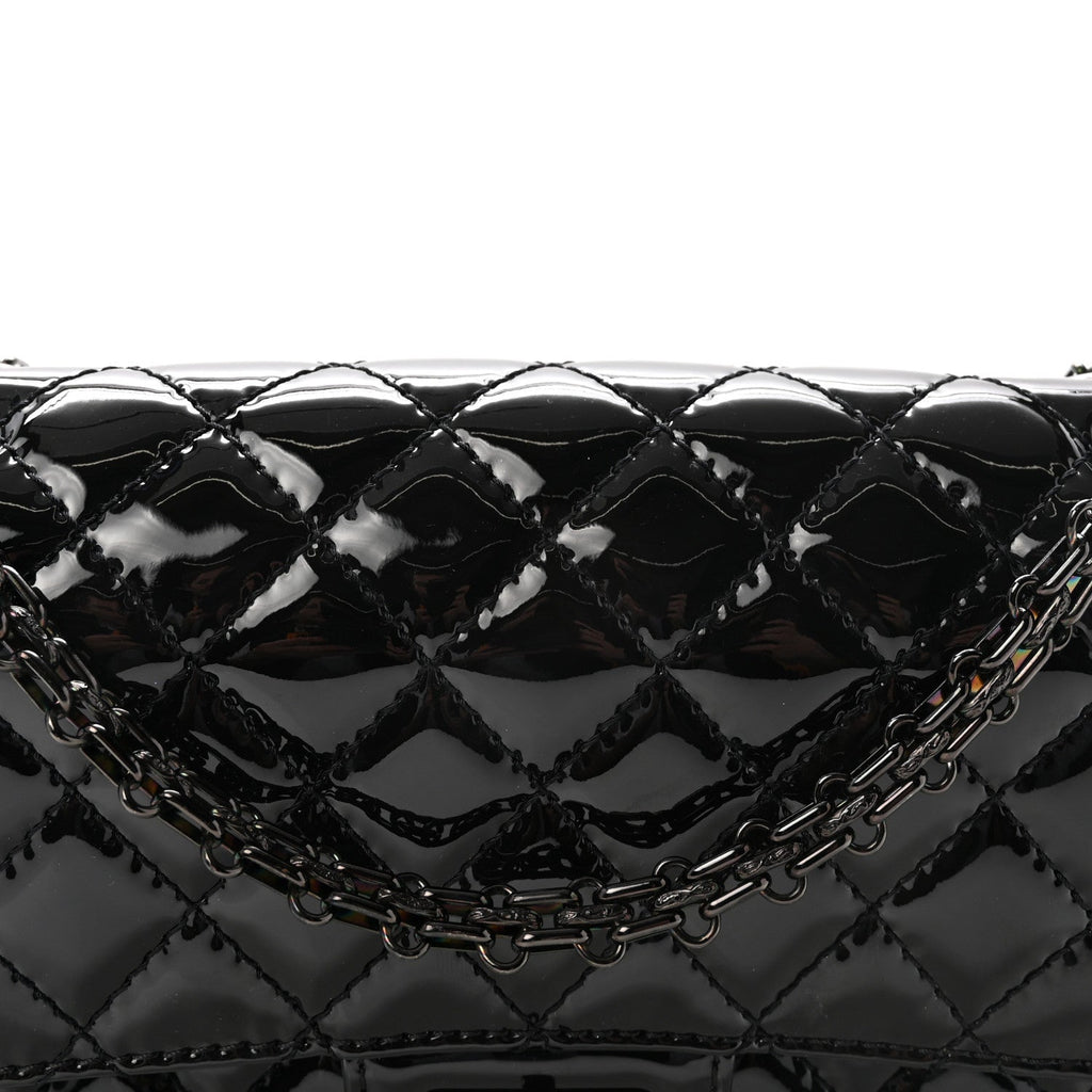 Patent Calfskin Quilted 2.55 Reissue 225 Flap So Black