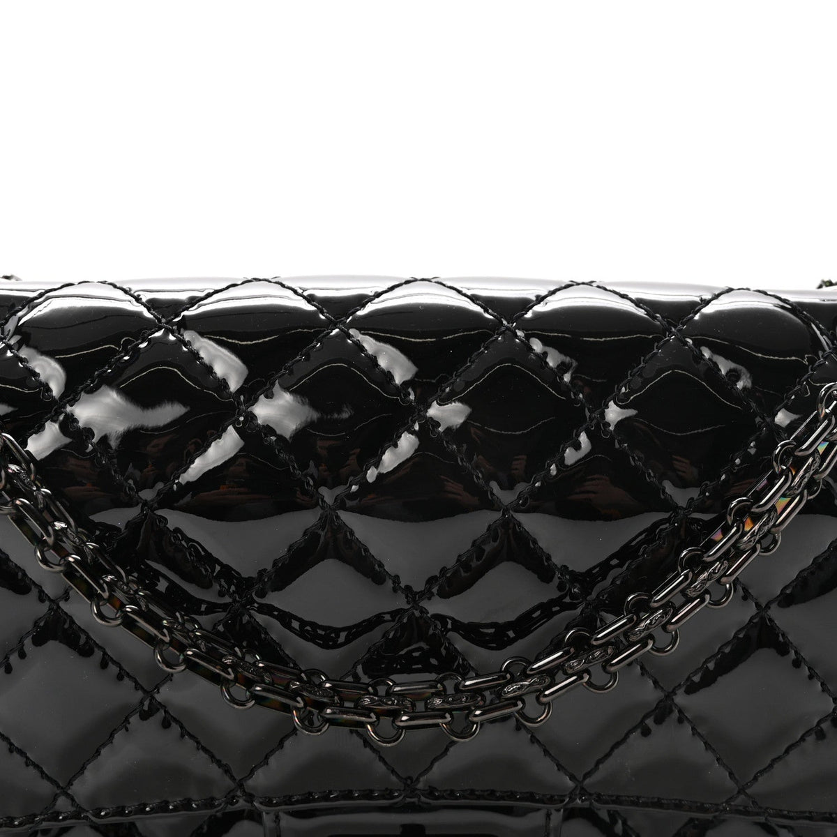 Patent Calfskin Quilted 2.55 Reissue 225 Flap So Black