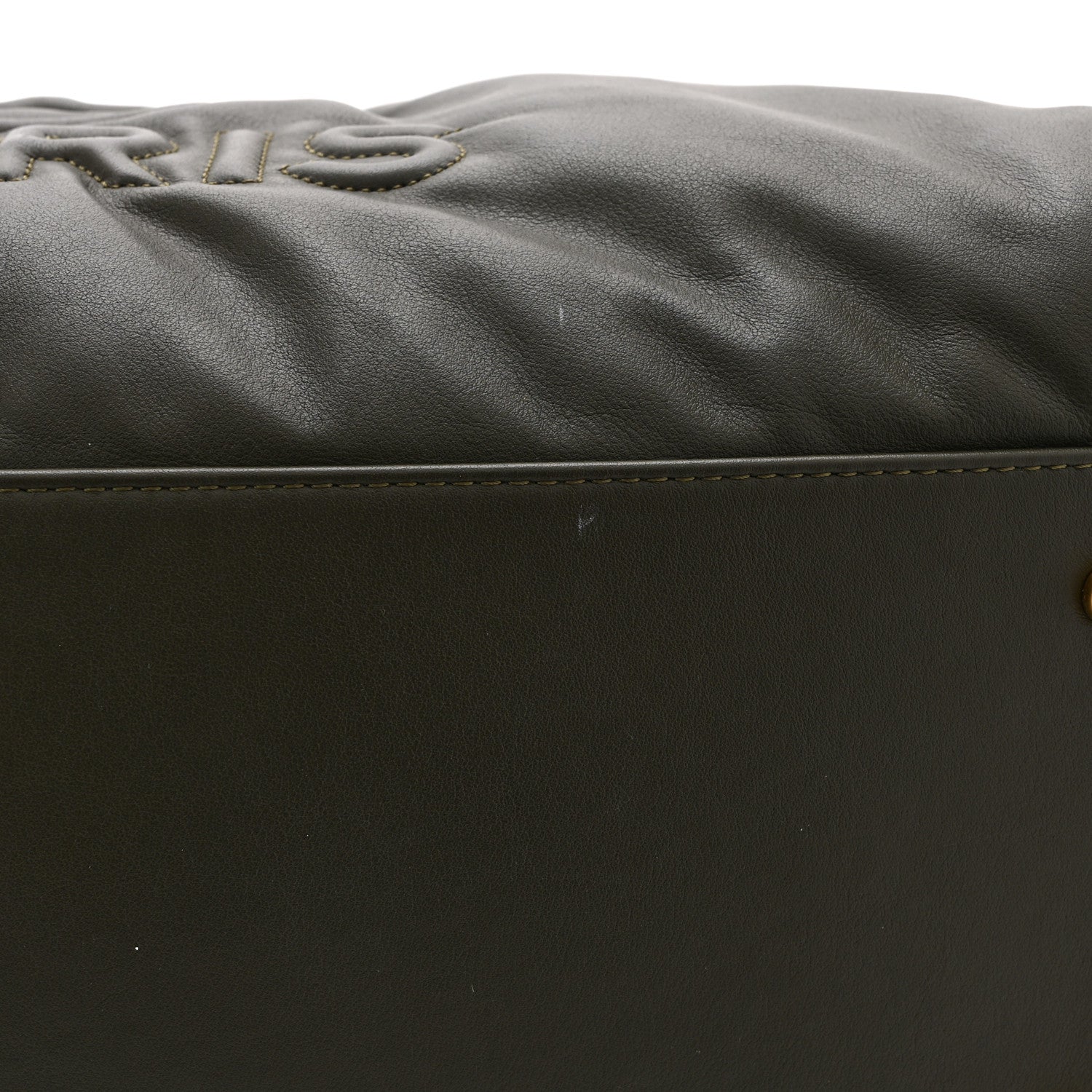 Calfskin Embossed Medium Deauville Tote Khaki
