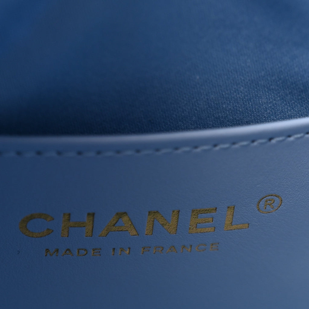 Caviar Quilted Small Chanel 25 Handbag Light Blue