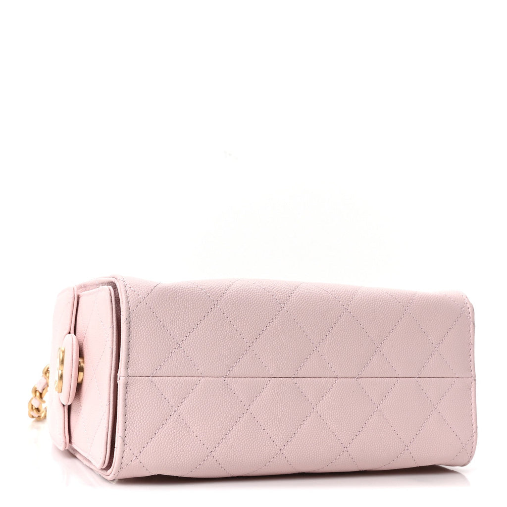 Caviar Quilted Mini Chanel 25 Handbag Light Pink