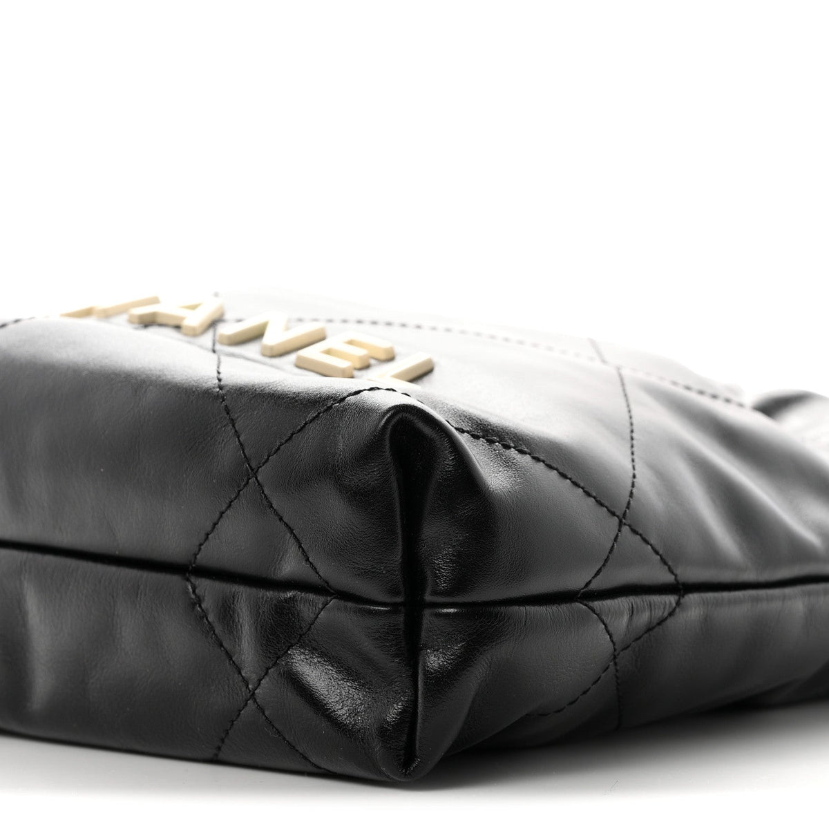 Shiny Calfskin Quilted Mini Chanel 22 Black