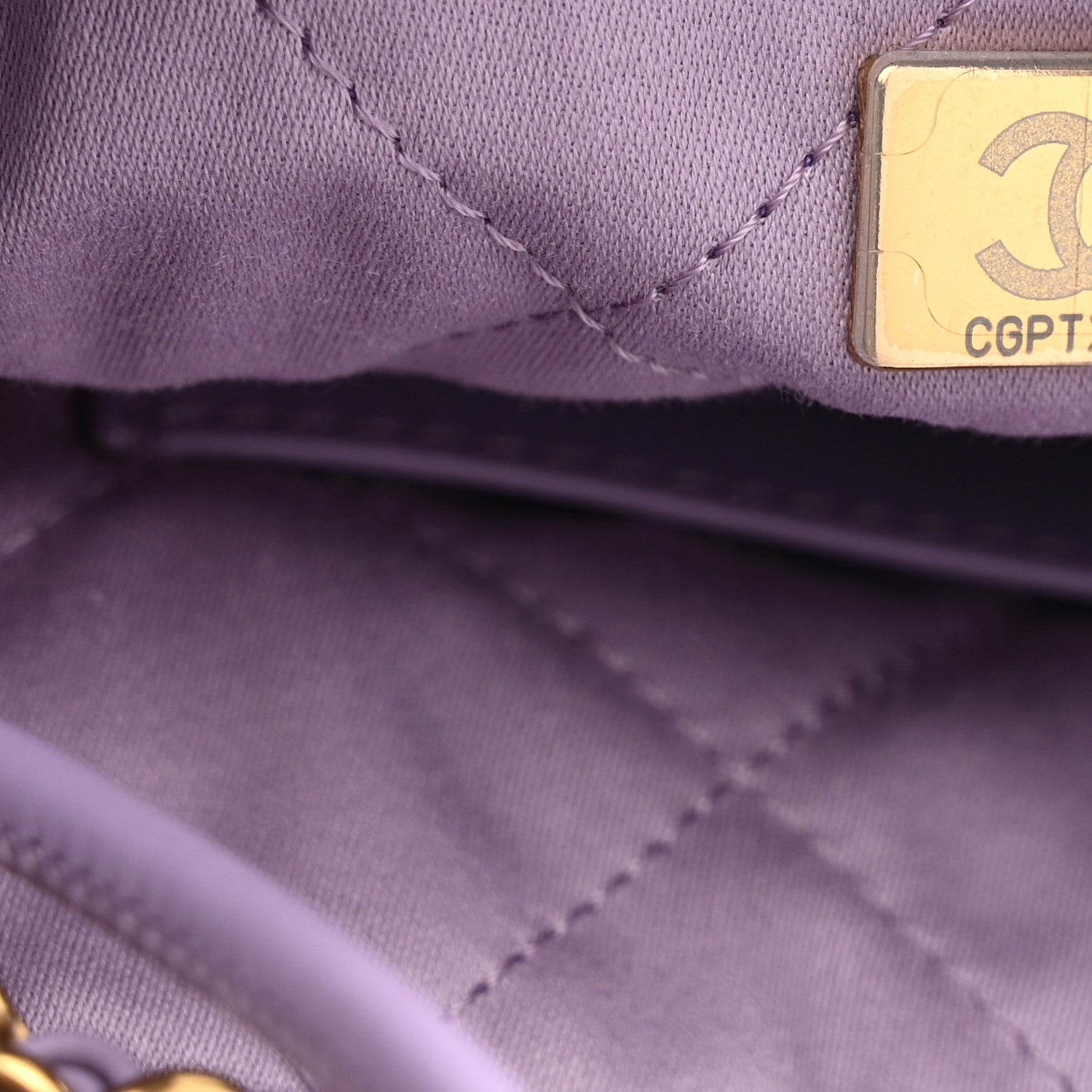 Shiny Calfskin Quilted Mini Chanel 22 Light Purple