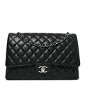 Caviar Quilted Maxi Double Flap Black