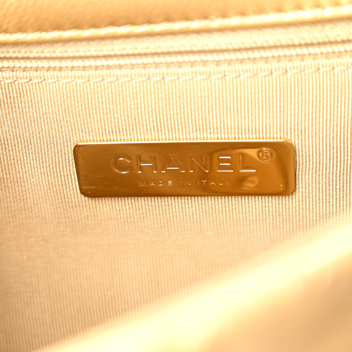 Metallic Goatskin Quilted Medium Chanel 19 Flap Gold