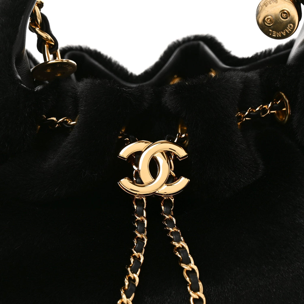 Pony Hair Mini Chanel 25 Handbag Black