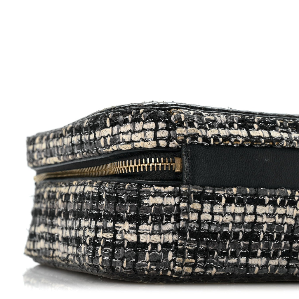 Tweed Snakeskin Quilted Medium CC Filigree Vanity Case Dark Navy