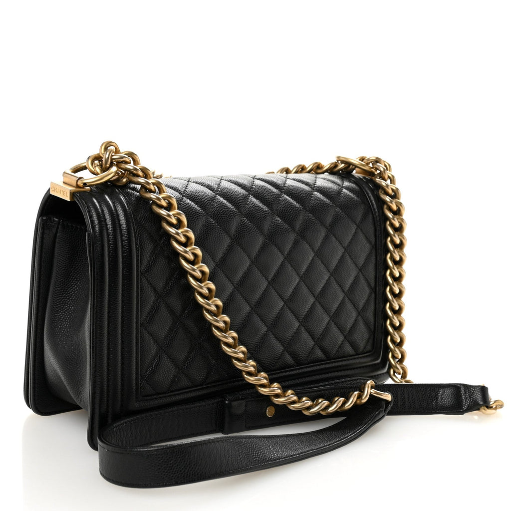 Caviar Quilted Medium Boy Flap Black