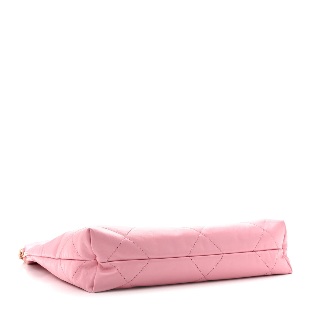 Shiny Calfskin Quilted Small Chanel 22 Dark Pink
