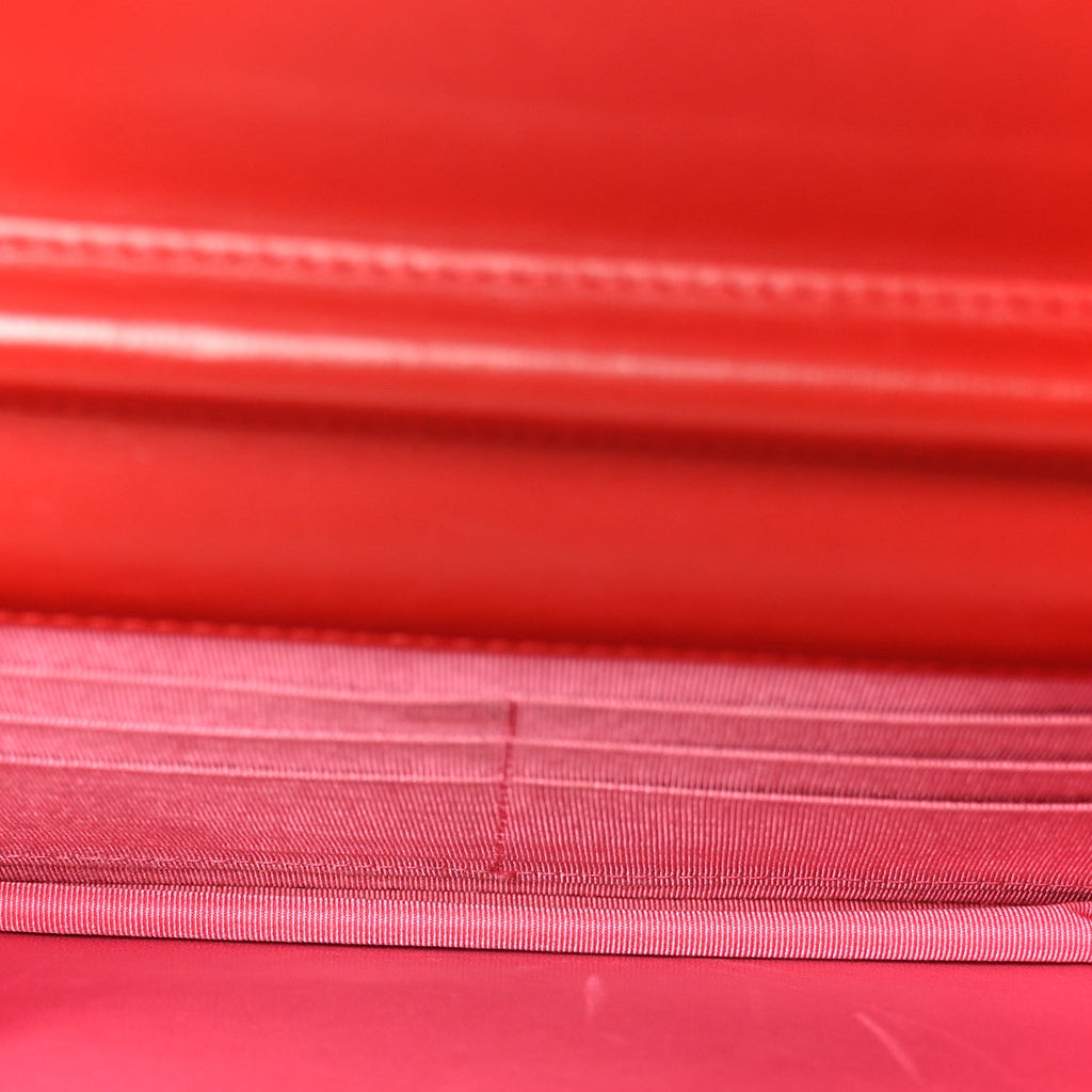 Lambskin Quilted Wallet On Chain WOC Red Pink