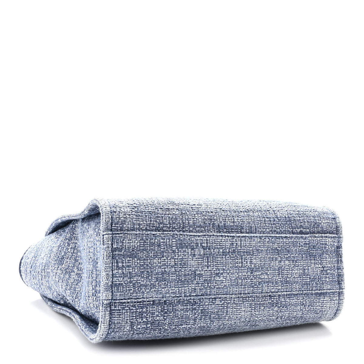Woven Straw Raffia Small Deauville Tote Blue