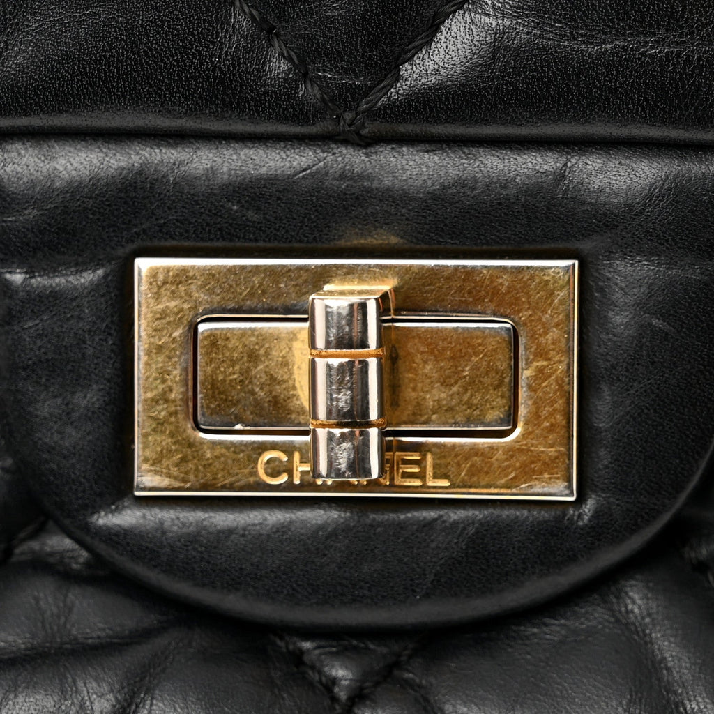Aged Calfskin Quilted 2.55 Reissue 226 Flap Black