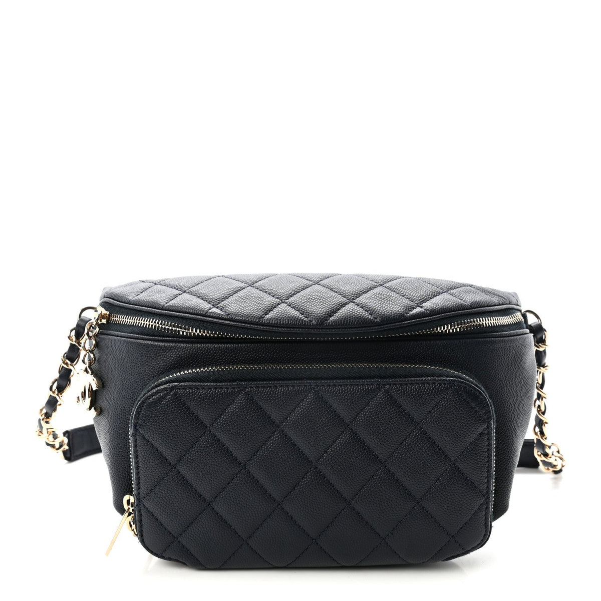 Caviar Quilted Business Affinity Waist Belt Bag Navy