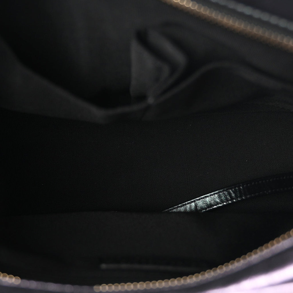 Iridescent Aged Calfskin Quilted Medium Gabrielle Hobo Black