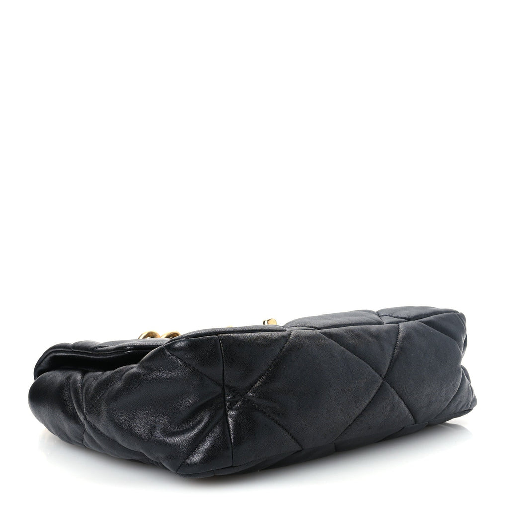 Goatskin Quilted Large Chanel 19 Flap Black