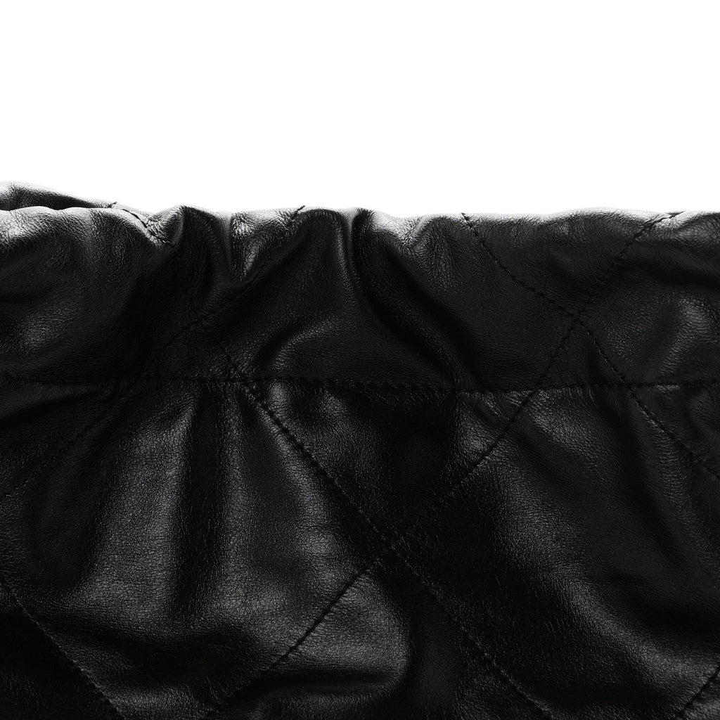 Shiny Calfskin Quilted Small Chanel 22 Black
