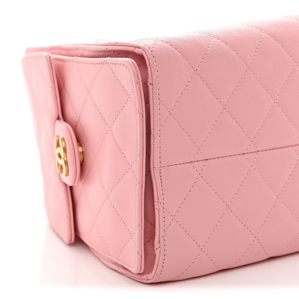 Caviar Quilted Small Chanel 25 Handbag Light Pink
