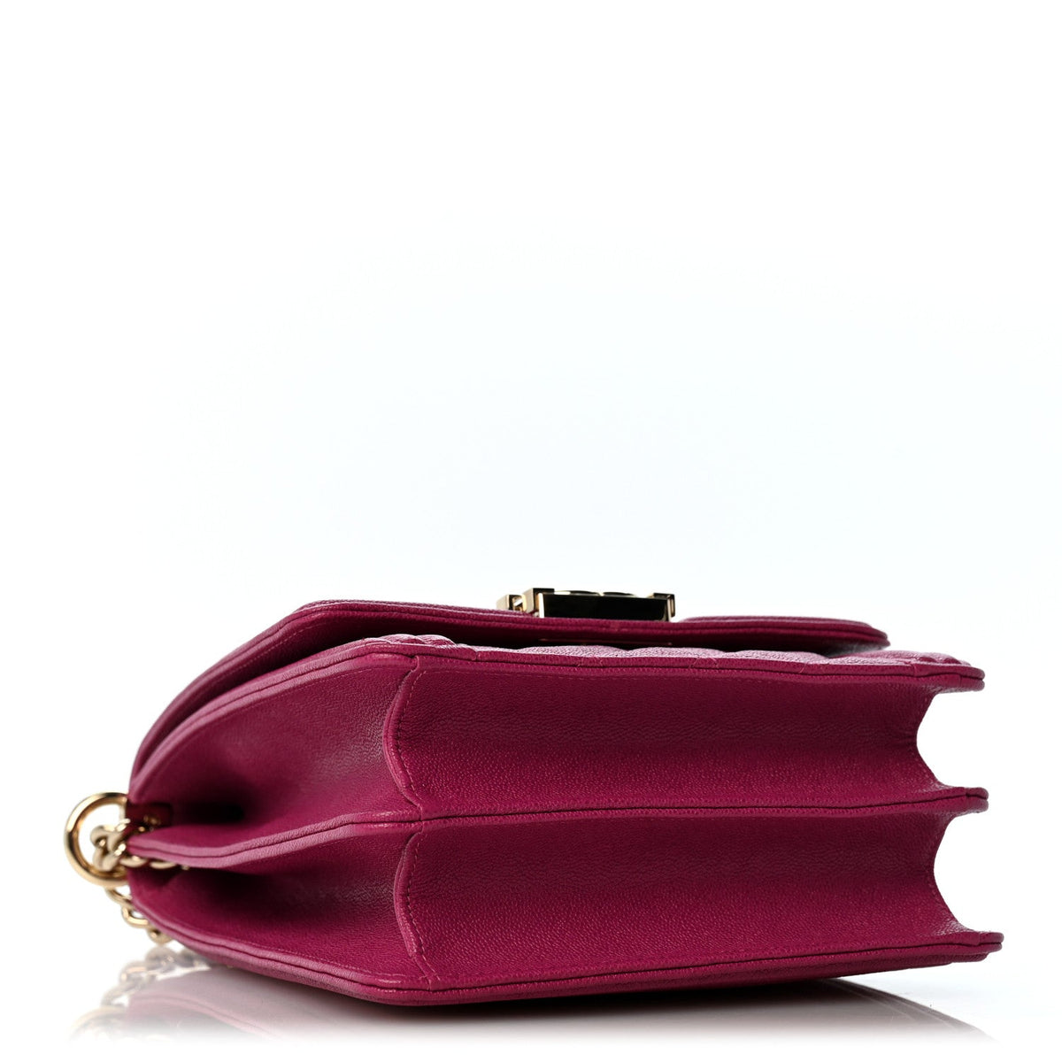 Caviar Quilted North South Boy Flap Fuchsia