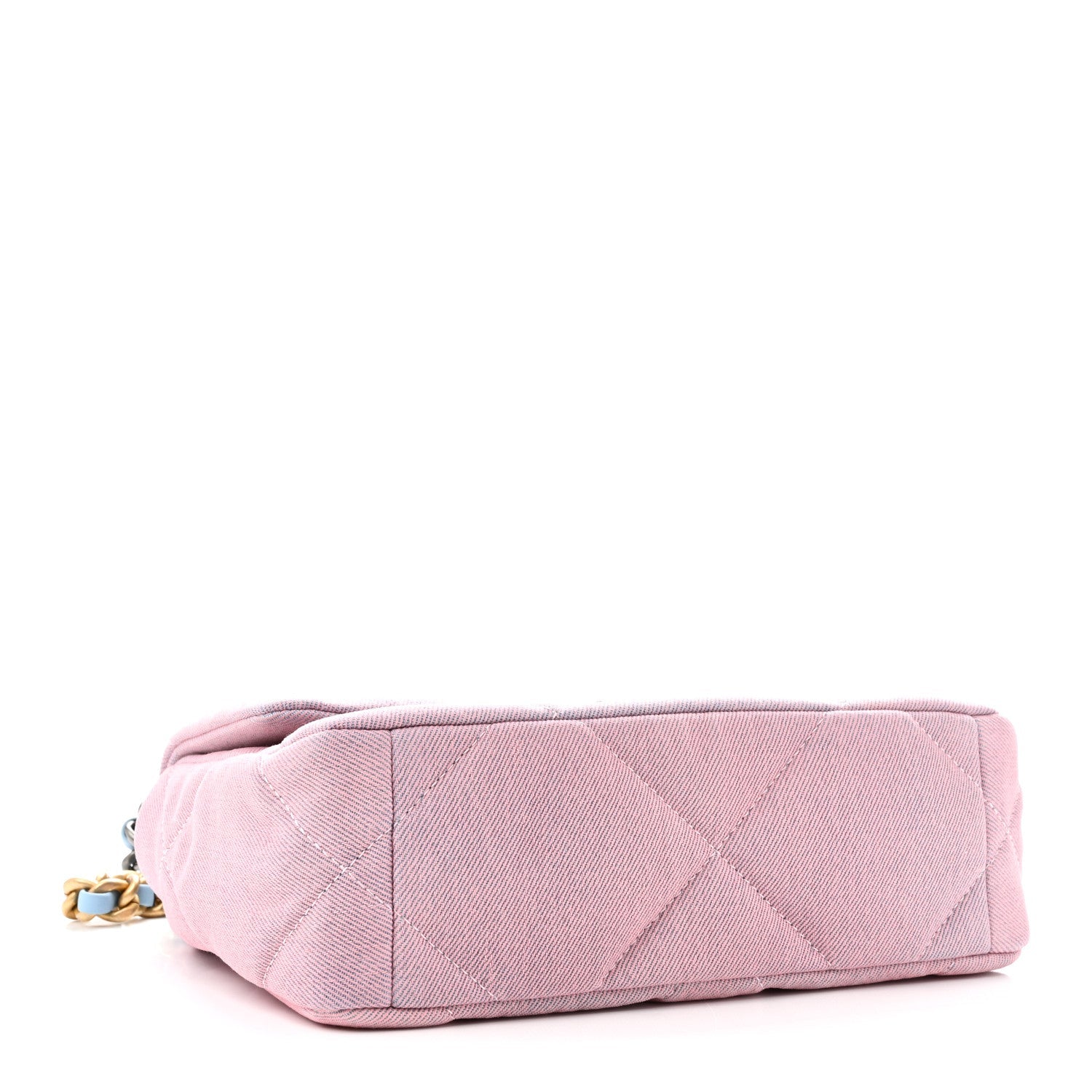 Denim Quilted Medium Chanel 19 Flap Blue Pink