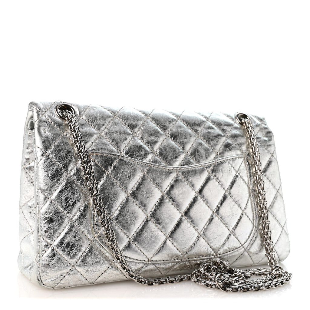 Metallic Aged Calfskin Quilted 2.55 Reissue 226 Flap Silver