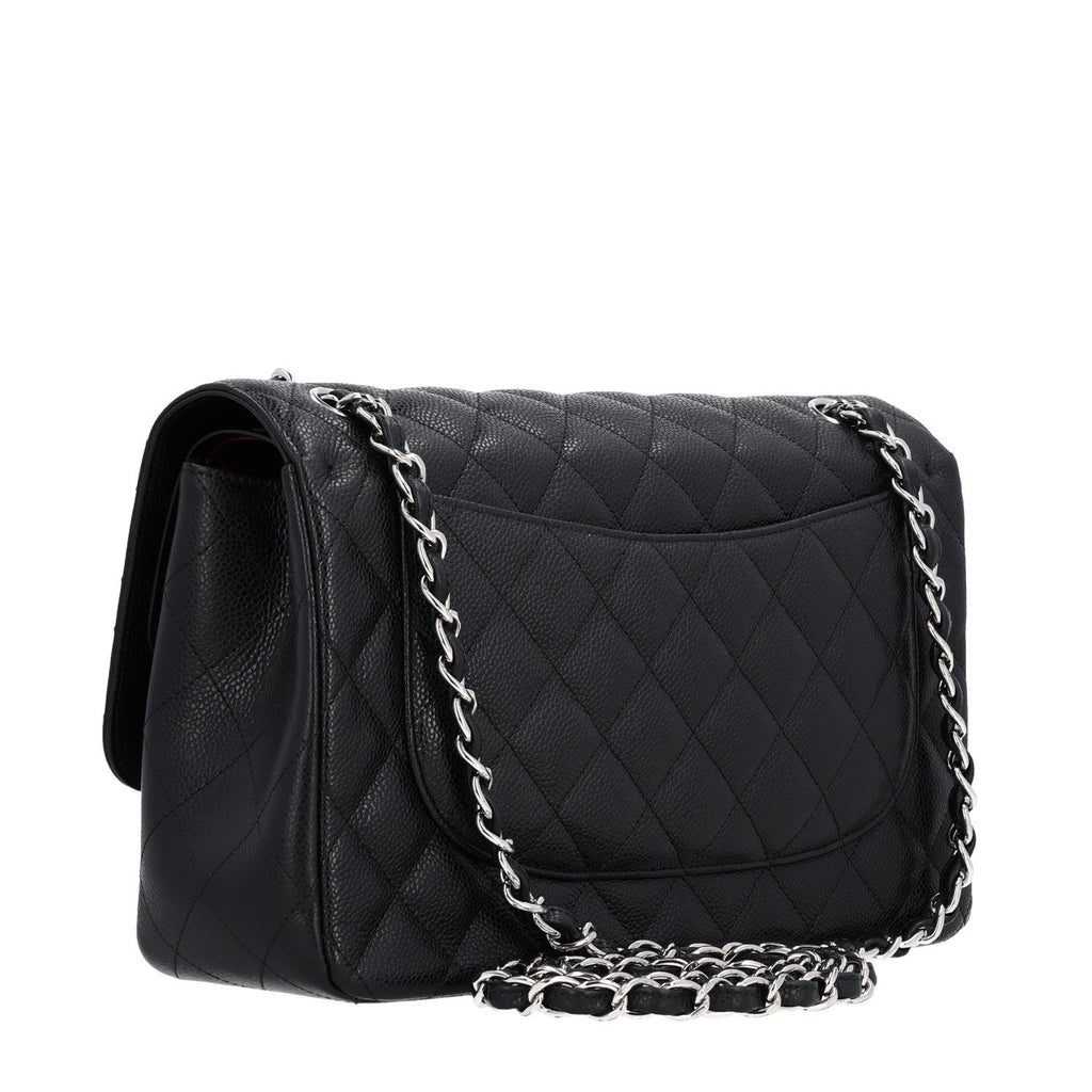 Caviar Quilted Jumbo Double Flap Black