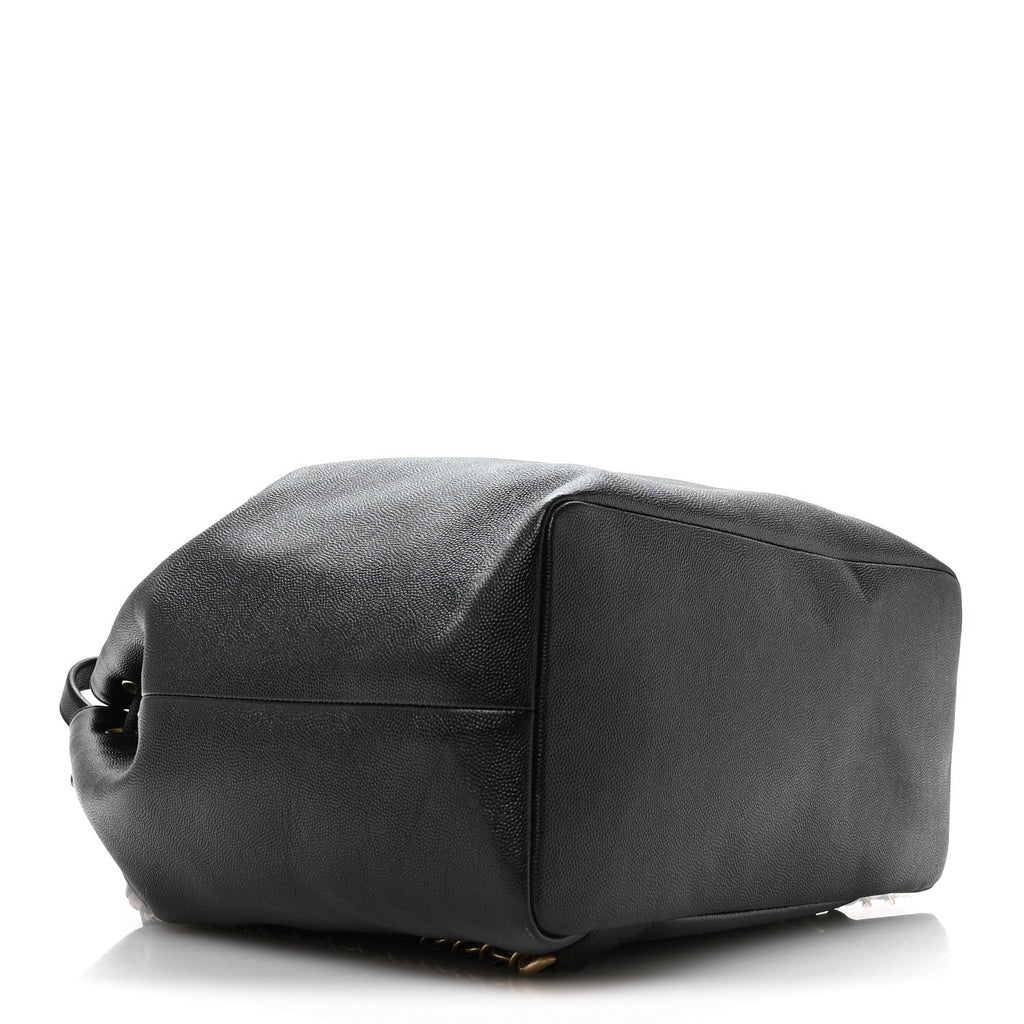 Caviar Deauville Drawstring Backpack Black