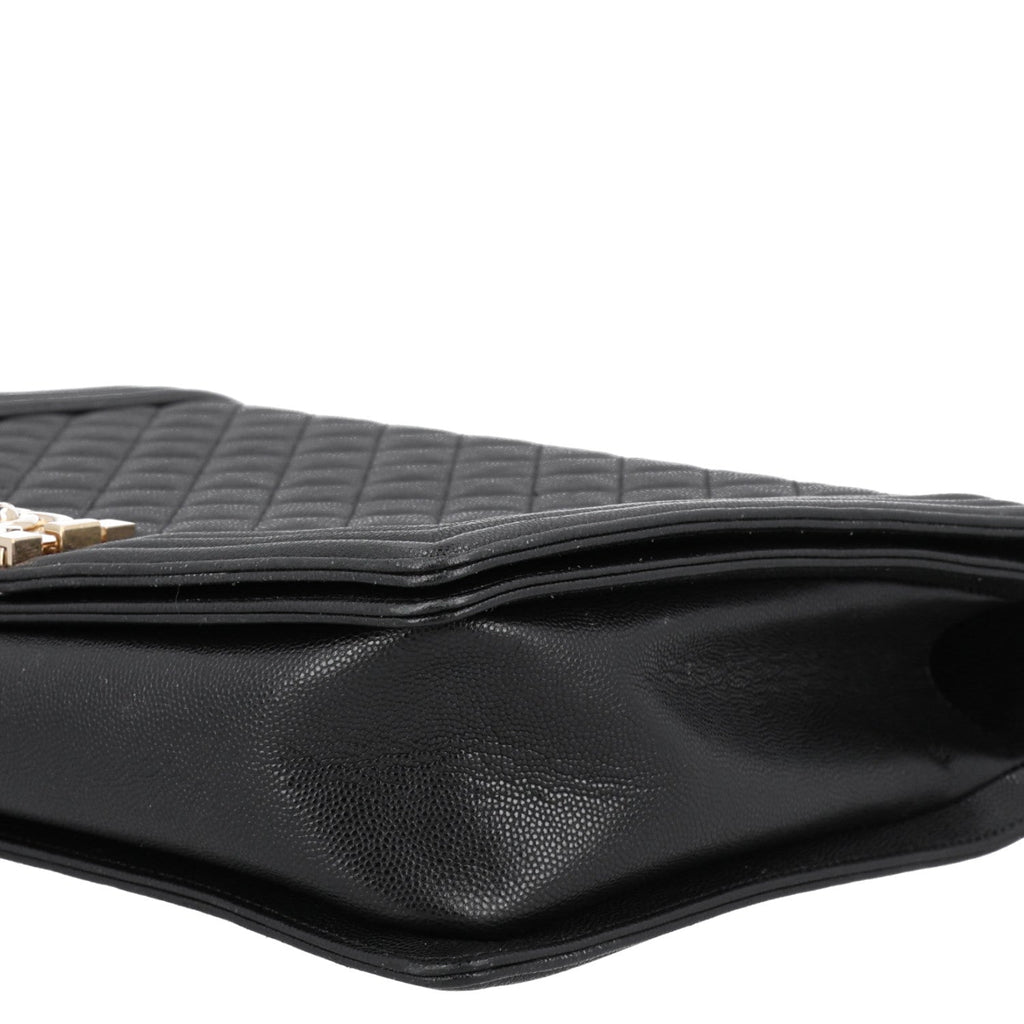 Caviar Quilted Large Boy Flap Black