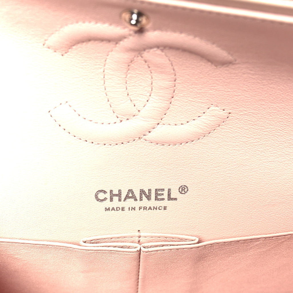 Caviar Quilted Medium Double Flap Light Pink