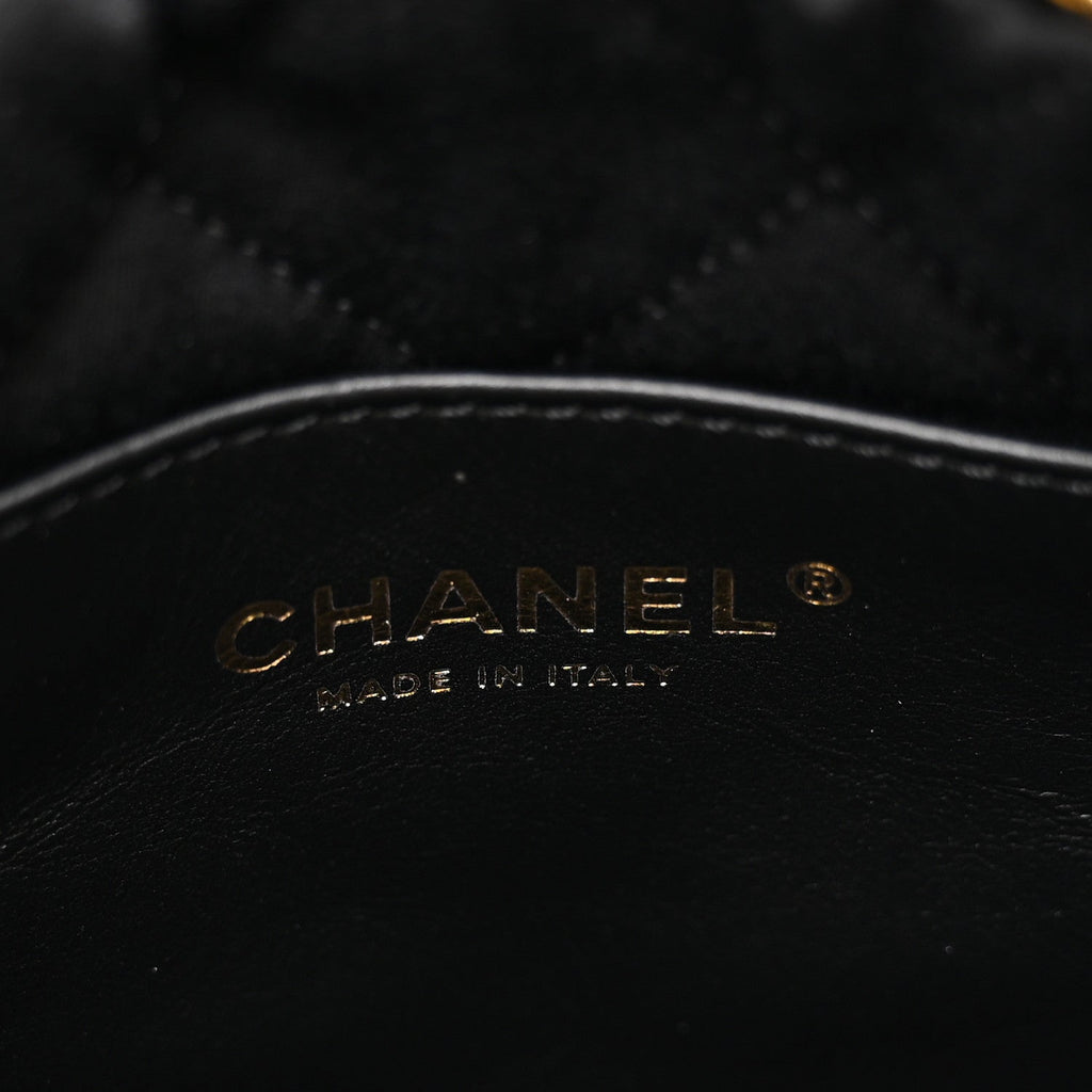 Metallic Calfskin Macrame Mini Chanel 22 Gold