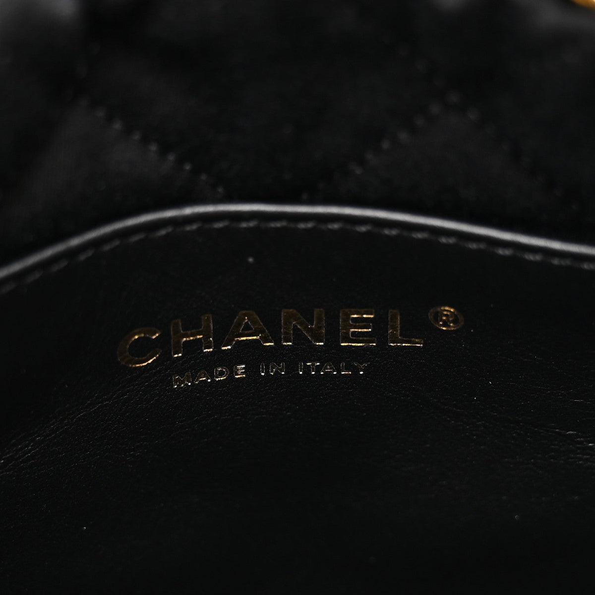 Metallic Calfskin Macrame Mini Chanel 22 Gold