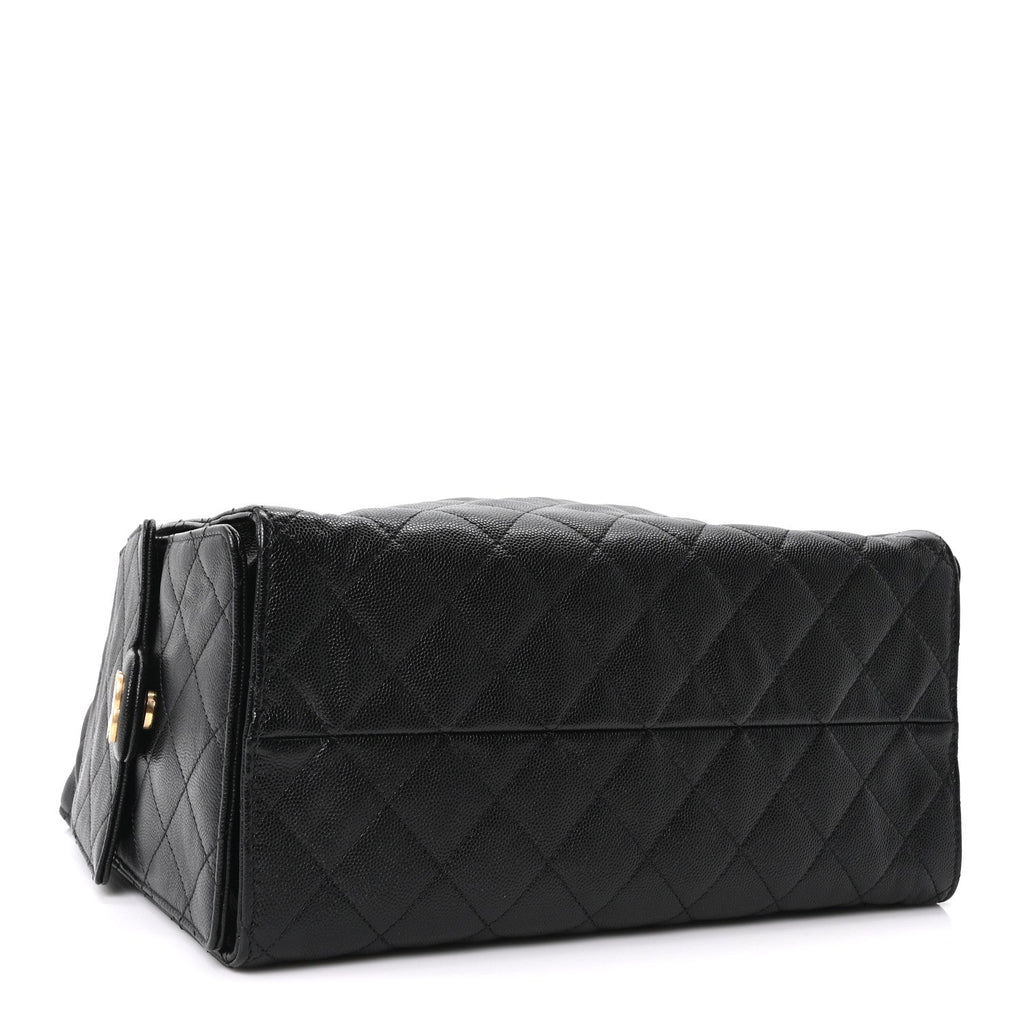 Caviar Quilted Medium Chanel 25 Handbag Black