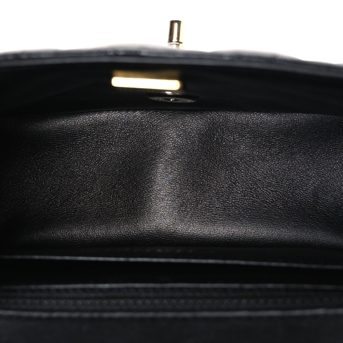 Lambskin Quilted Mini Square Flap Black