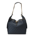 Canvas Quilted Medium Chanel 25 Handbag Dark Blue