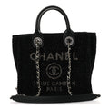 Lurex Canvas Mini Deauville Tote Black