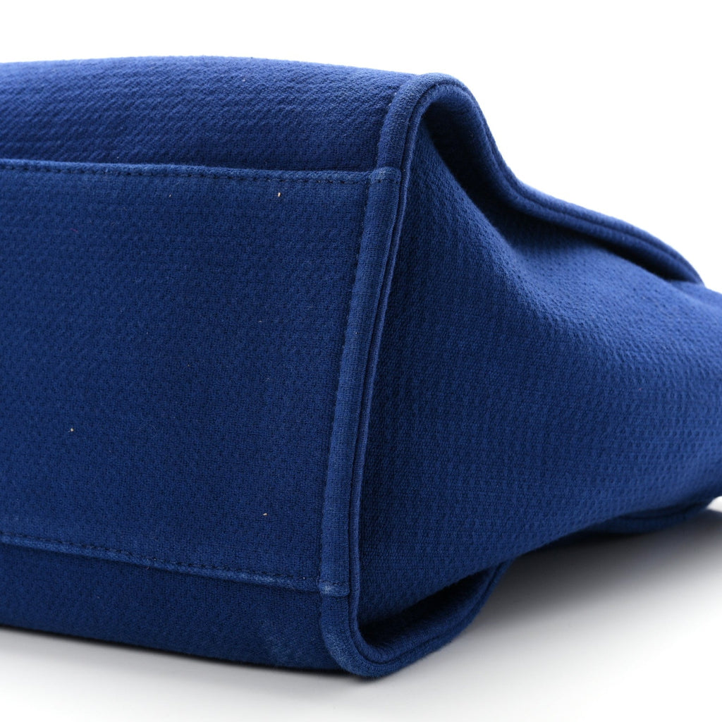 Mixed Fibers Calfskin Medium Deauville Tote Dark Blue