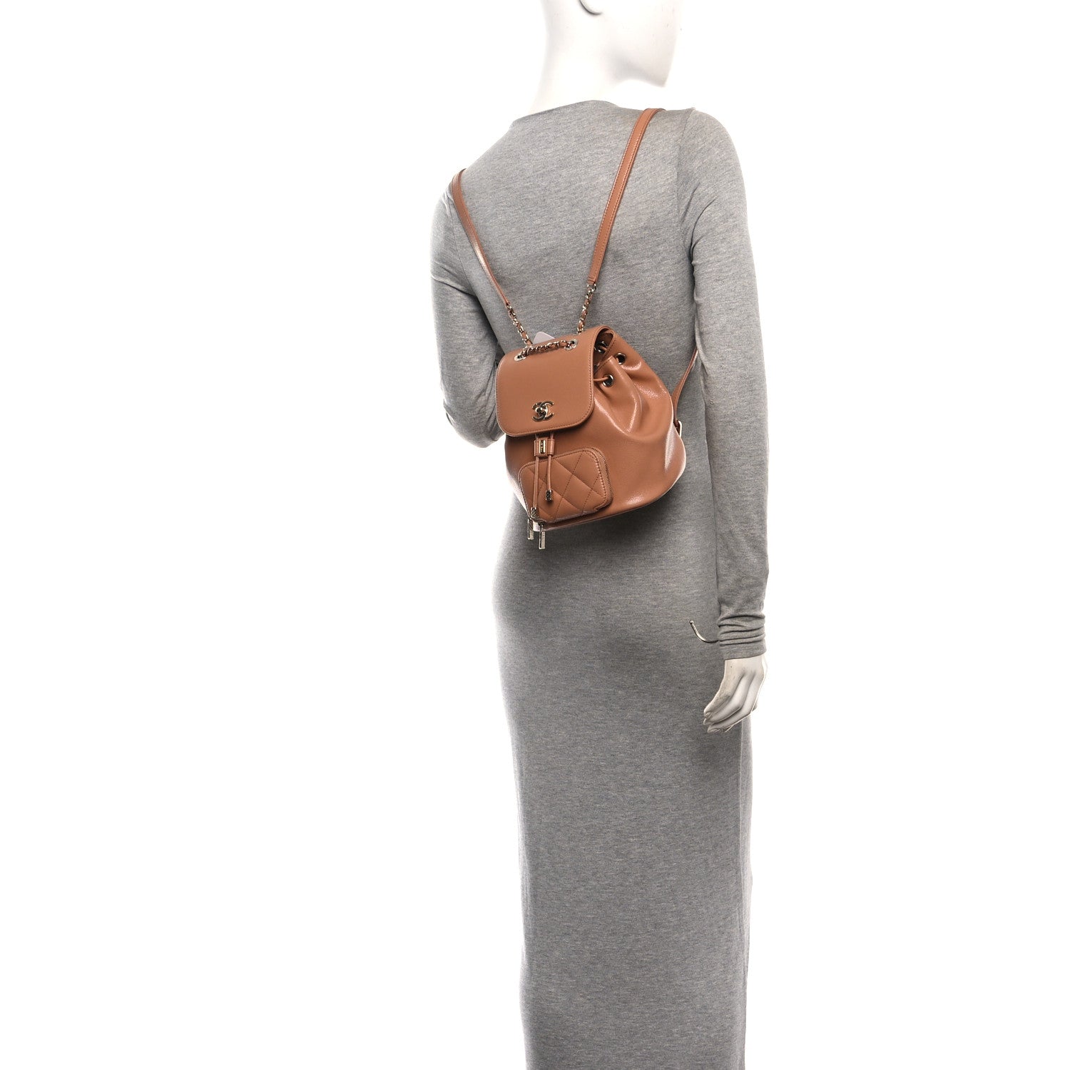Caviar Quilted Mini Business Affinity Backpack Brown