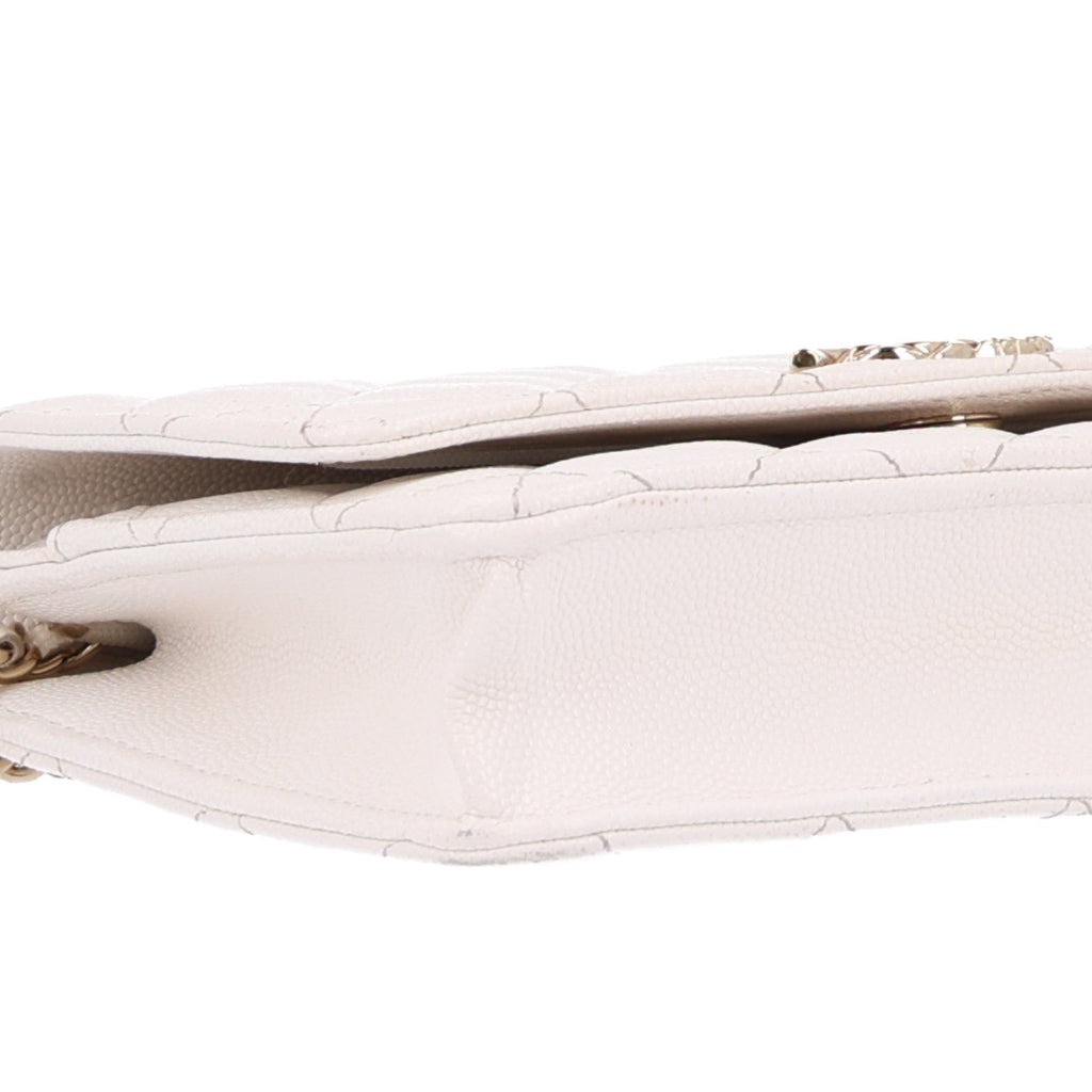 Caviar Quilted Wallet On Chain WOC White