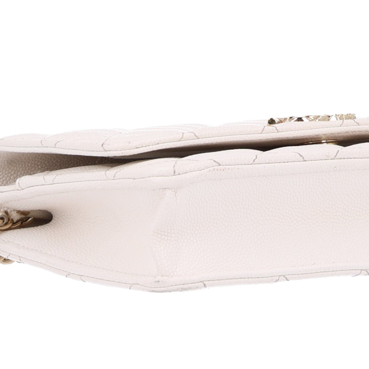 Caviar Quilted Wallet On Chain WOC White