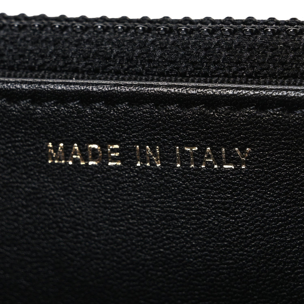 Lambskin Quilted Trendy CC Wallet On Chain WOC Black