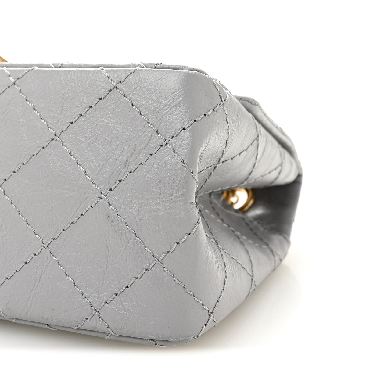 Aged Calfskin Quilted 2.55 Reissue Mini Flap Grey