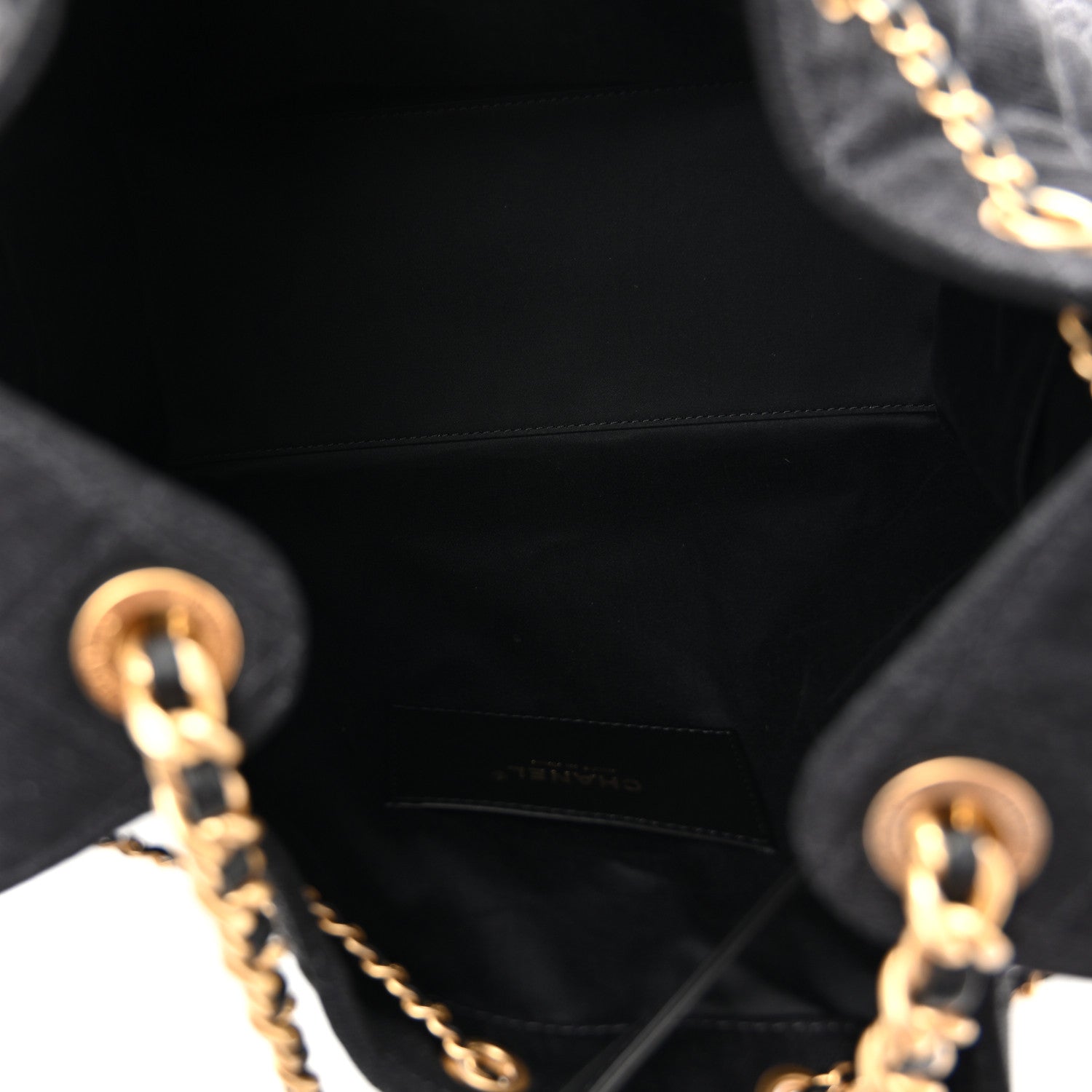 Washed Denim Quilted Medium Chanel 25 Handbag Black