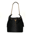 Washed Denim Quilted Medium Chanel 25 Handbag Black