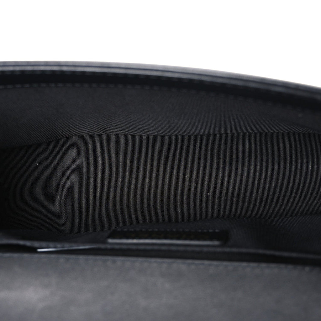 Lambskin Quilted Medium Chain Around Boy Flap Black
