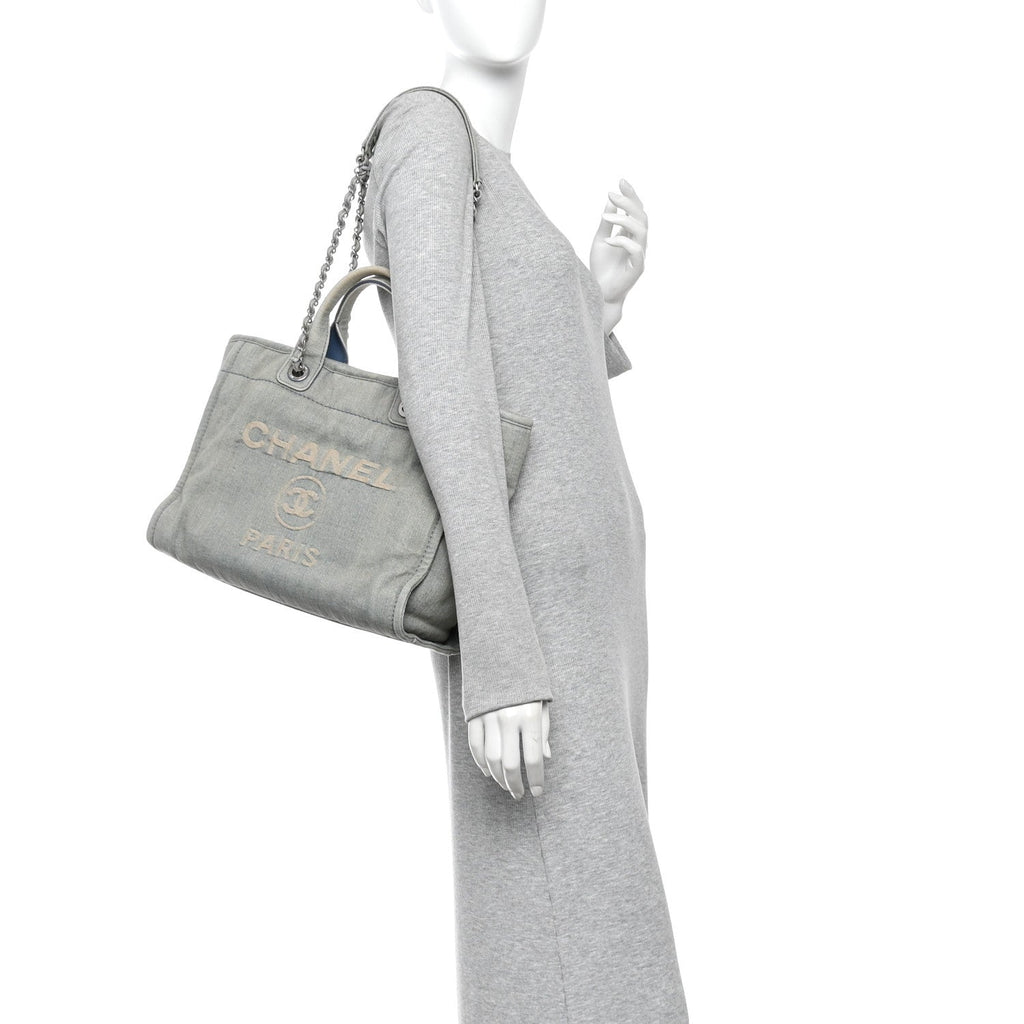 Denim Small Deauville Tote  Light Blue