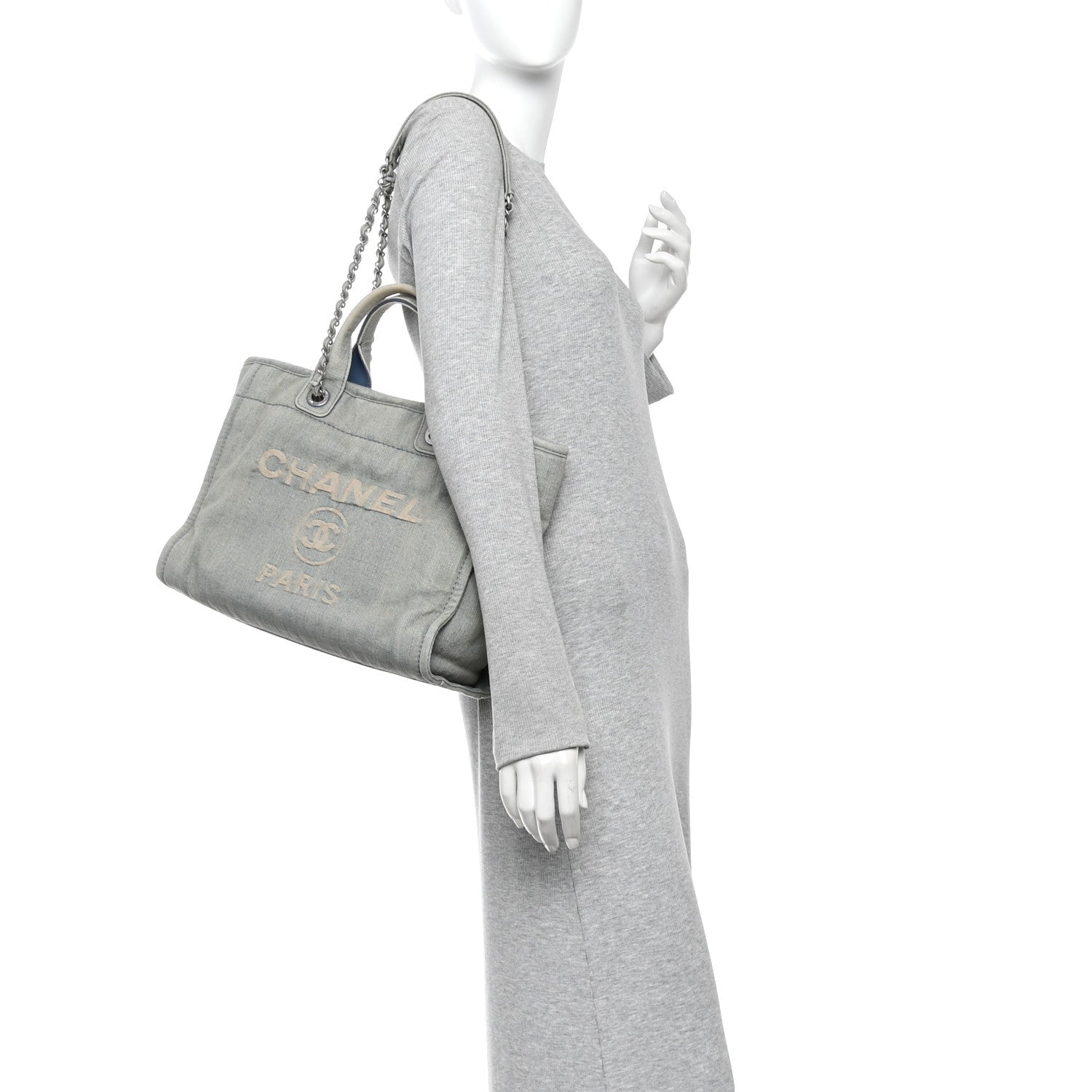 Denim Small Deauville Tote  Light Blue
