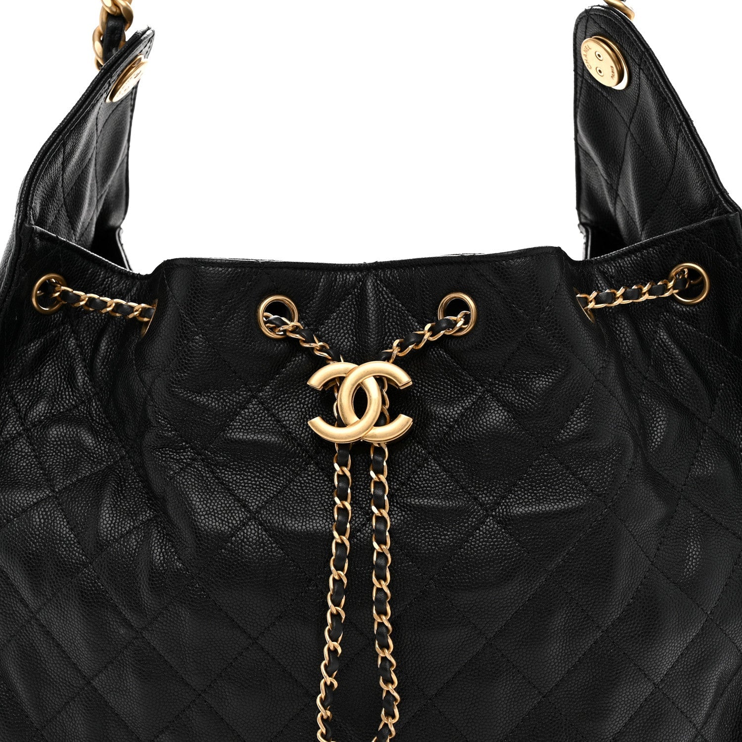 Caviar Quilted Medium Chanel 25 Handbag Black