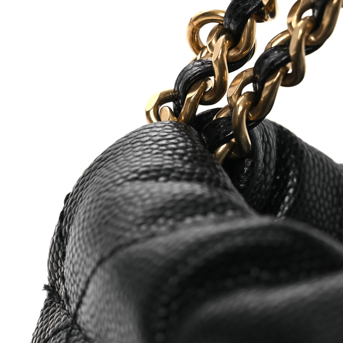 Shiny Caviar Quilted Mini Chanel 22 Black