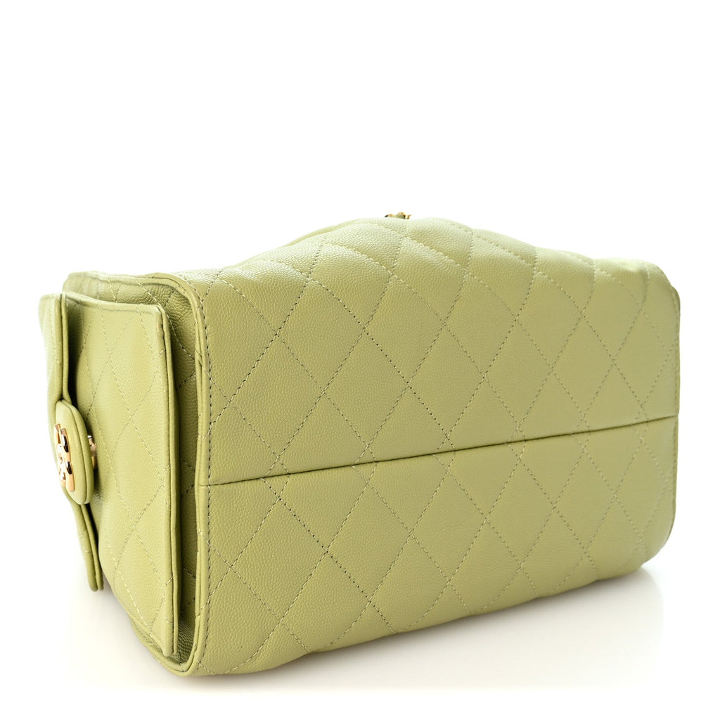 Caviar Quilted Small Chanel 25 Handbag Green